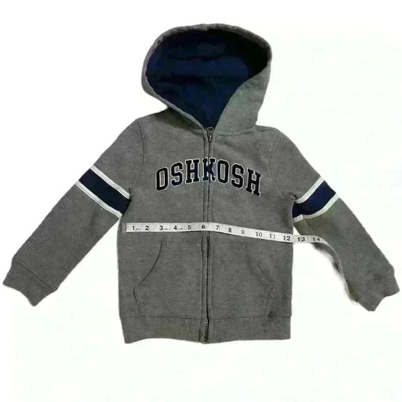 OshKosh B’gosh Baby Toddle Hoodie Gray-Blue Sweater Size 4-T - Picture 3 of 8
